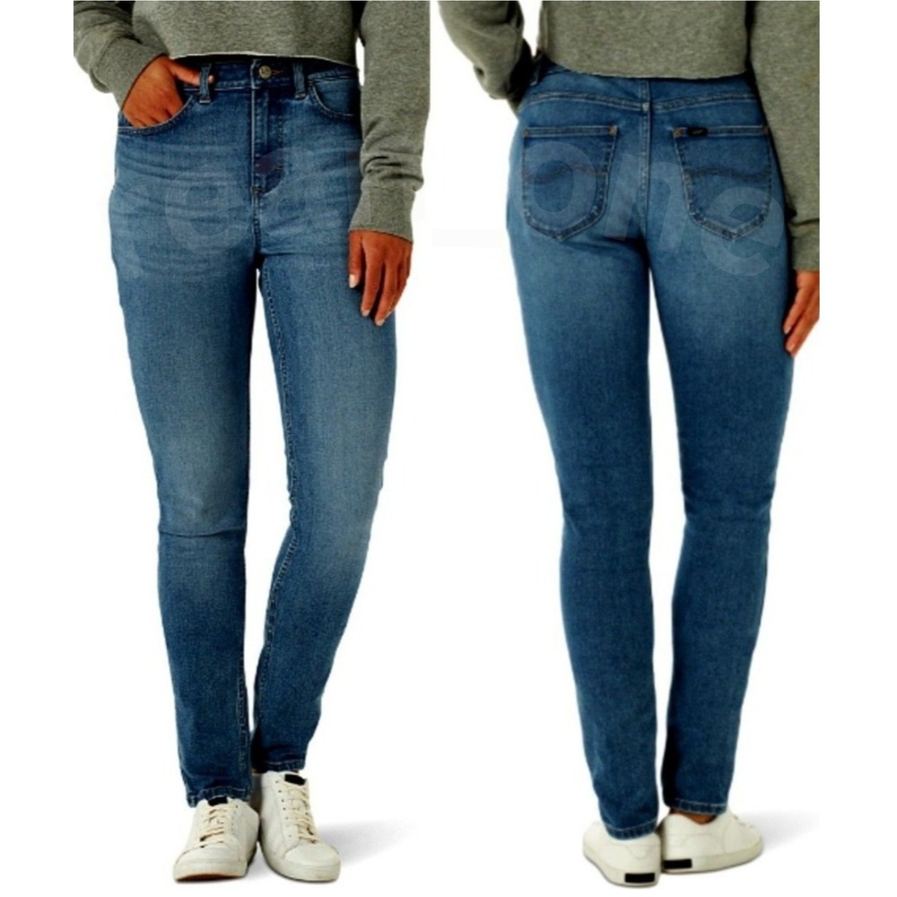 Lee Women's Heritage High Rise Slim Fit Skinny Denim Jeans Blue Size 8/Medium